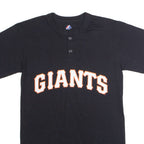 MAJESTIC San Francisco Giants #15 Hunter Mens T-Shirt Black USA Button Neck S