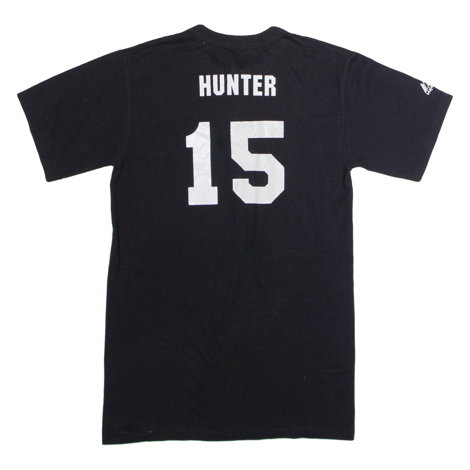 MAJESTIC San Francisco Giants #15 Hunter Mens T-Shirt Black USA Button Neck S