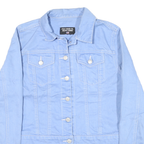 POLO RALPH LAUREN Womens Blue Cotton Blend Denim Jacket M Button Plain Casual