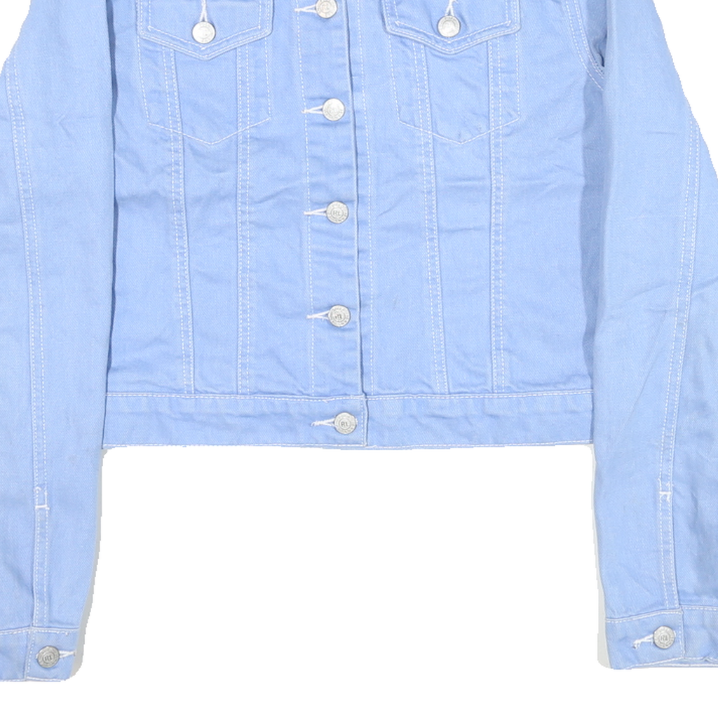 POLO RALPH LAUREN Womens Blue Cotton Blend Denim Jacket M Button Plain Casual