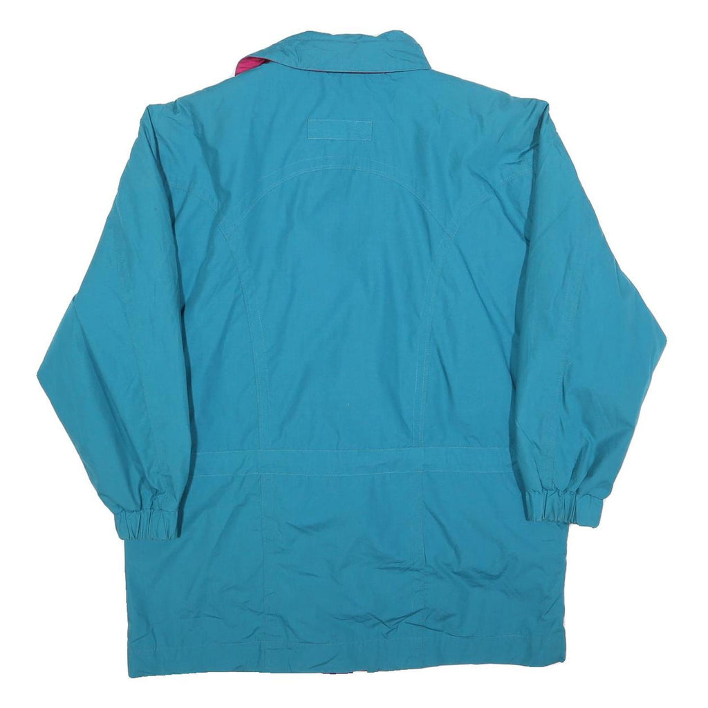 LONDON FOG Womens Blue & Brown Casual Zip Jacket M Polyester Blend Lightweight