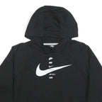 NIKE Womens Black Cotton Blend Pullover Hoodie S Graphic Print Casual
