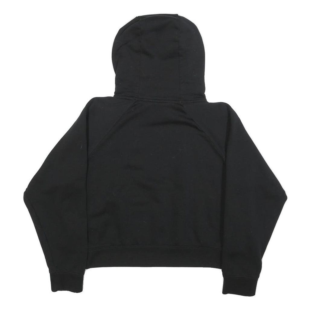 NIKE Womens Black Cotton Blend Pullover Hoodie S Graphic Print Casual