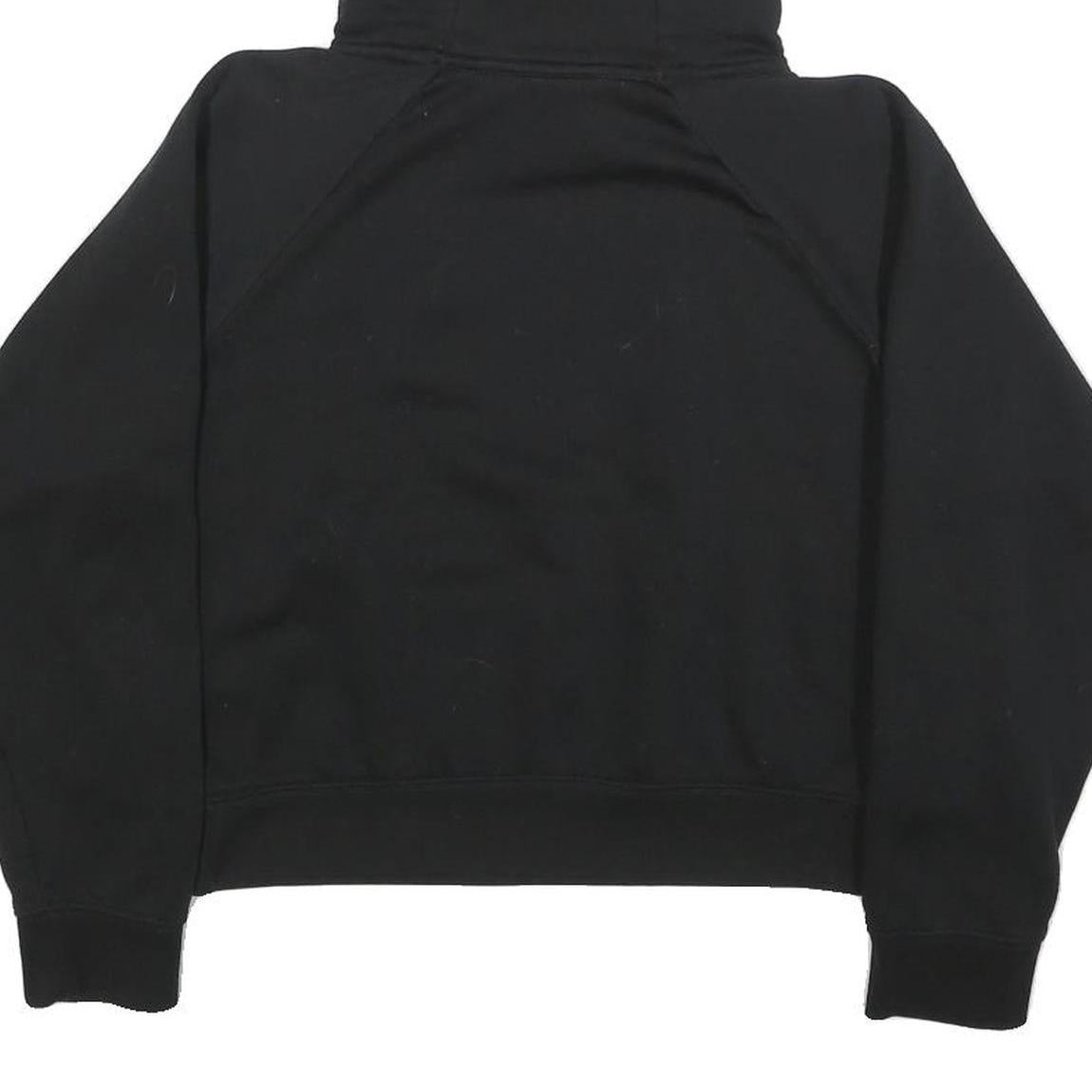 NIKE Womens Black Cotton Blend Pullover Hoodie S Graphic Print Casual