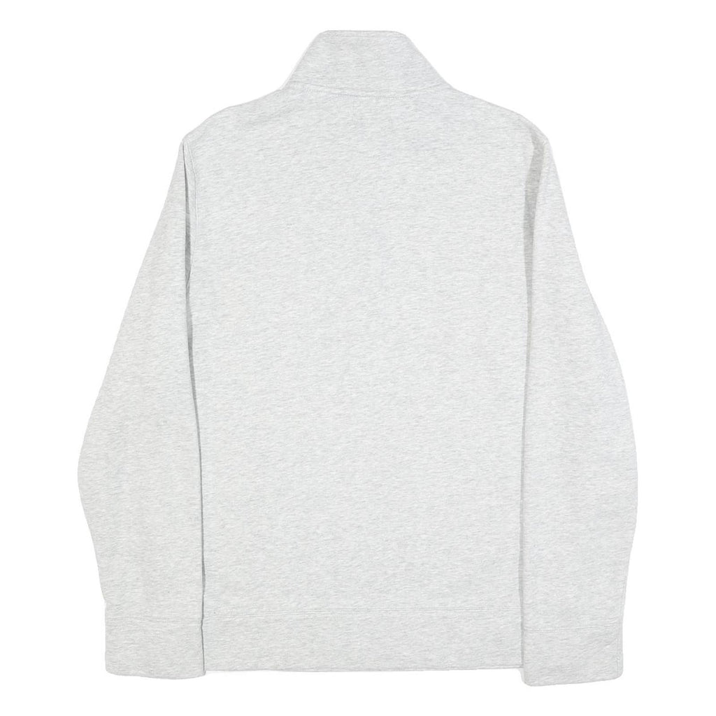 NAUTICA Mens Grey & Navy Quarter Zip Sweatshirt L Cotton Blend Pullover Casual