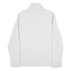 NAUTICA Mens Grey & Navy Quarter Zip Sweatshirt L Cotton Blend Pullover Casual