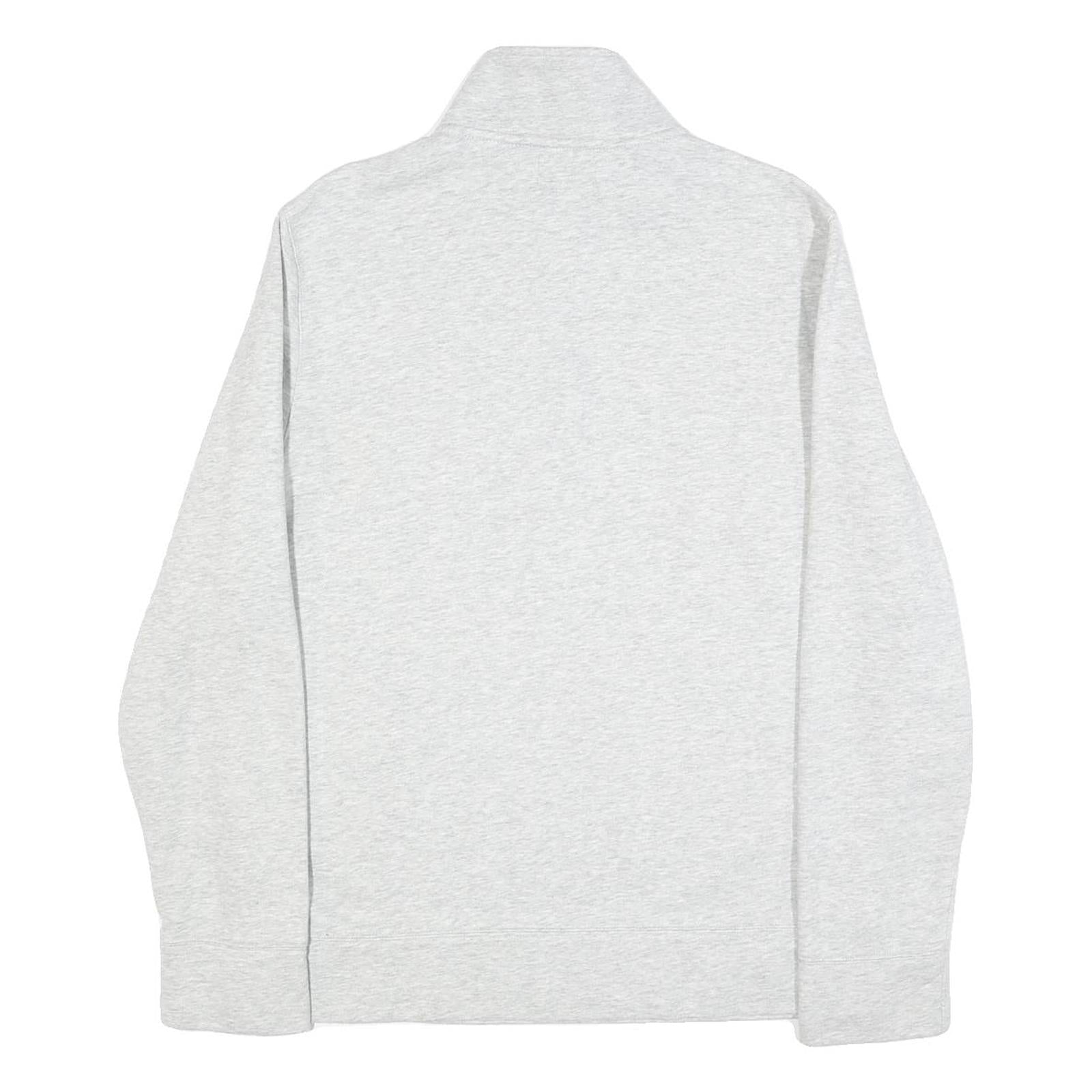 NAUTICA Mens Grey & Navy Quarter Zip Sweatshirt L Cotton Blend Pullover Casual