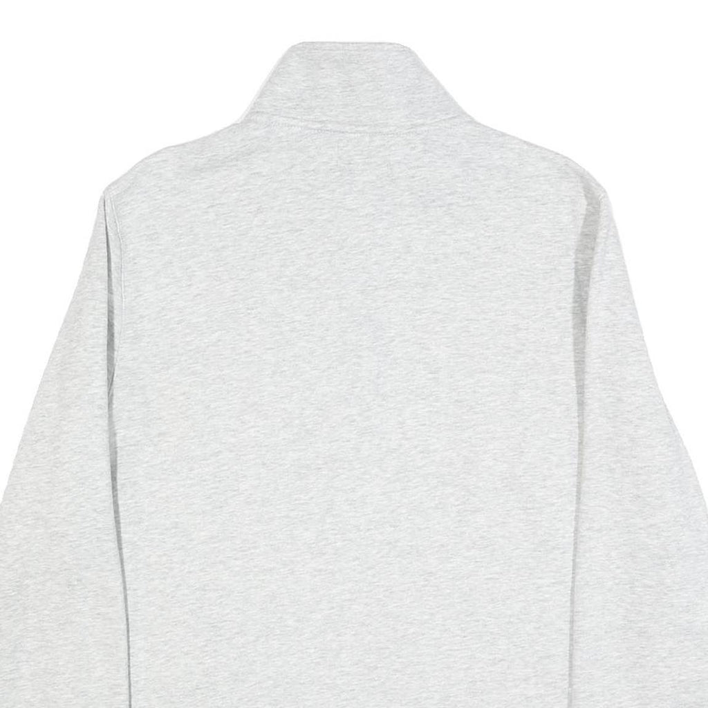 NAUTICA Mens Grey & Navy Quarter Zip Sweatshirt L Cotton Blend Pullover Casual