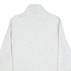 NAUTICA Mens Grey & Navy Quarter Zip Sweatshirt L Cotton Blend Pullover Casual