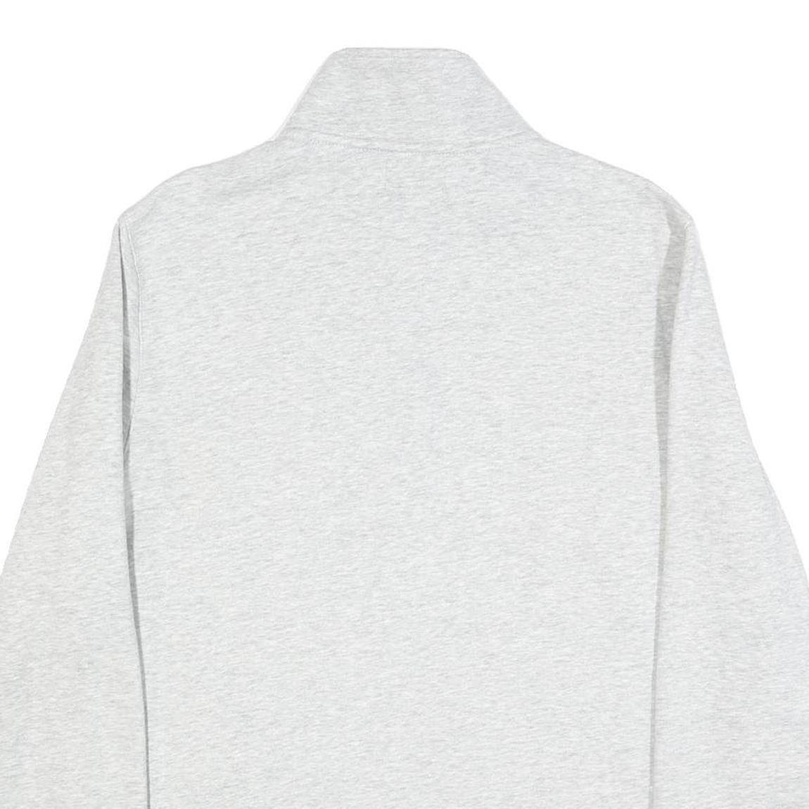 NAUTICA Mens Grey & Navy Quarter Zip Sweatshirt L Cotton Blend Pullover Casual