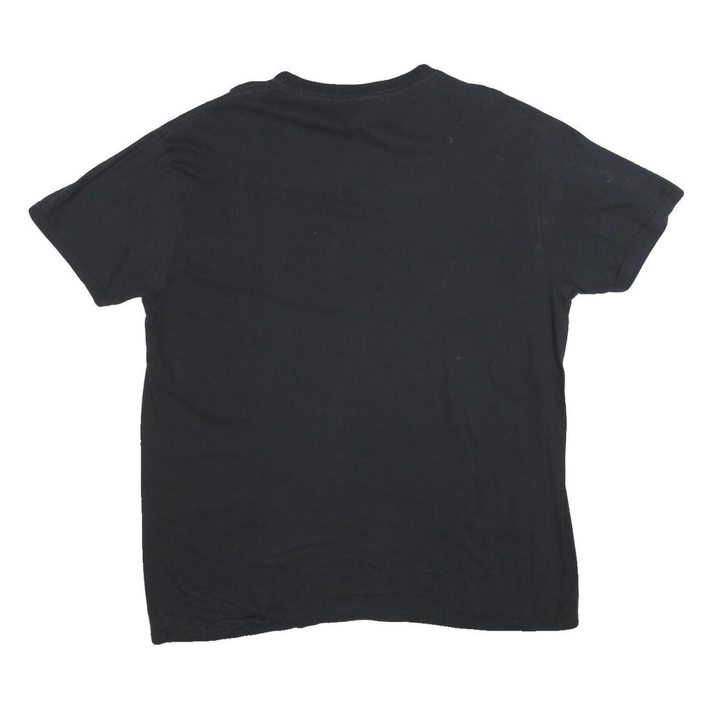 GILDAN Mens Black Troy Football Graphic T-Shirt XL Short Sleeve Crew Neck Casual