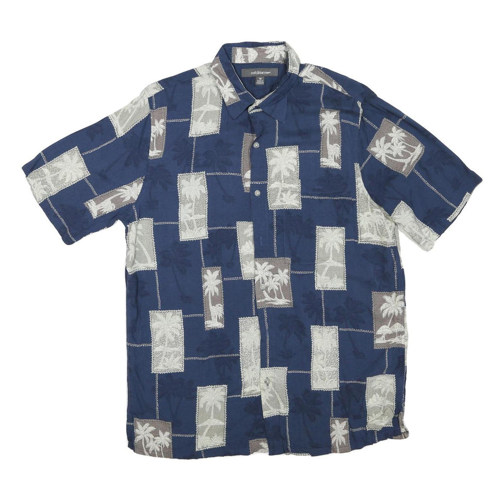 CROFT & BARROW Mens Blue Printed Cotton Blend Shirt M Casual Summer