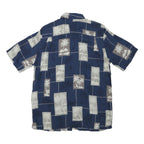 CROFT & BARROW Mens Blue Printed Cotton Blend Shirt M Casual Summer