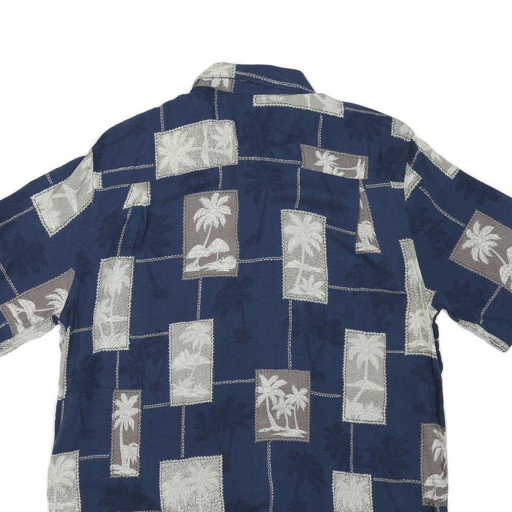 CROFT & BARROW Mens Blue Printed Cotton Blend Shirt M Casual Summer