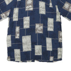 CROFT & BARROW Mens Blue Printed Cotton Blend Shirt M Casual Summer