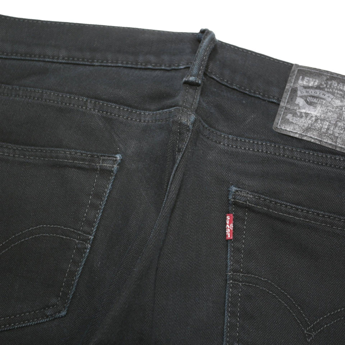LEVI'S Mens Black Regular Straight Denim Cotton Blend Jeans W30 L32 Classic