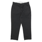 DICKIES Mens Cotton Blend Black Slim Straight Trousers W32 L25 Workwear