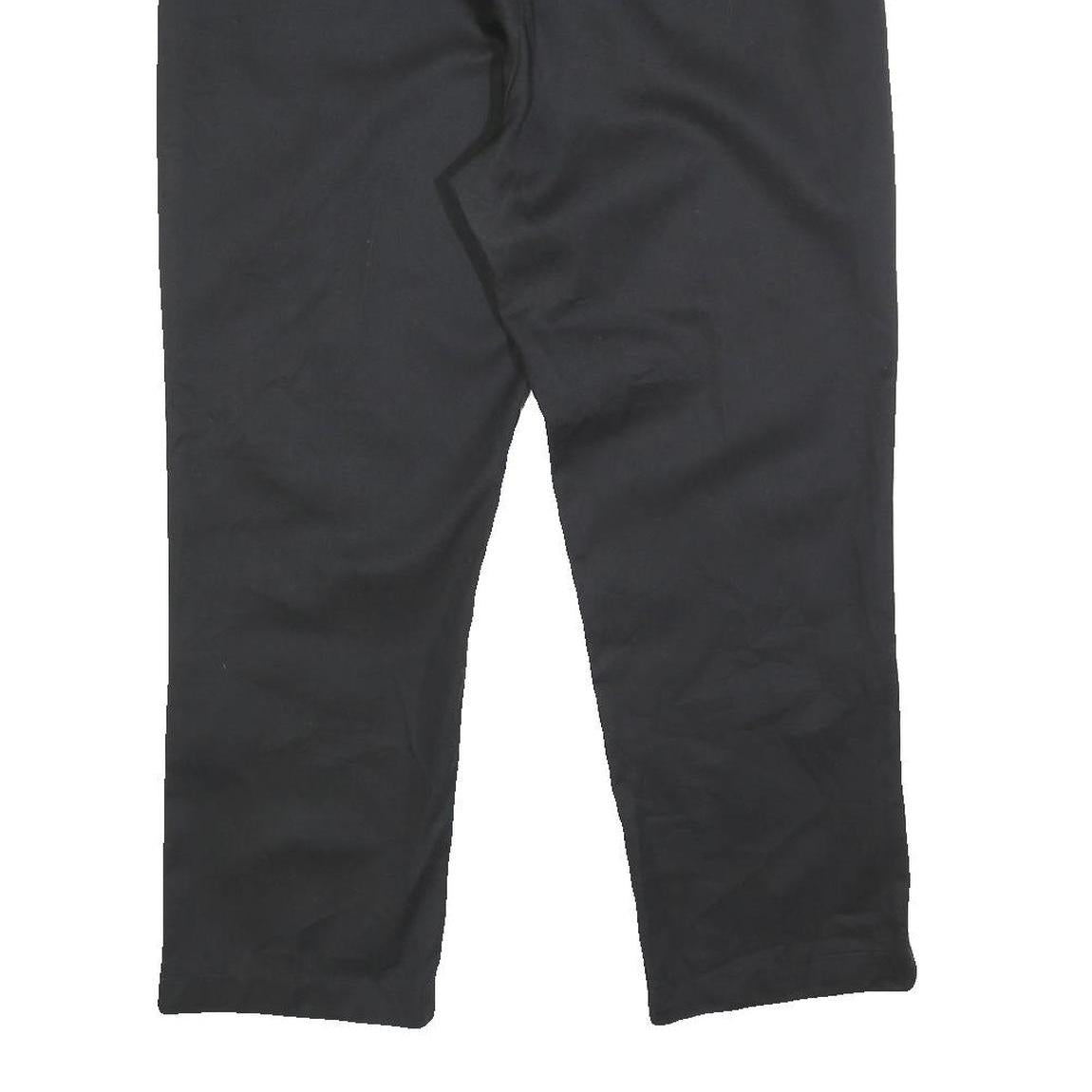 DICKIES Mens Cotton Blend Black Slim Straight Trousers W32 L25 Workwear