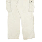 CARHARTT Mens Cotton Blend Cream Relaxed Cargo Trousers W38 L32 Workwear