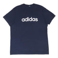 ADIDAS Mens Navy Blue Logo T-Shirt L Short Sleeve Crew Neck Cotton Blend