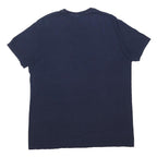 ADIDAS Mens Navy Blue Logo T-Shirt L Short Sleeve Crew Neck Cotton Blend