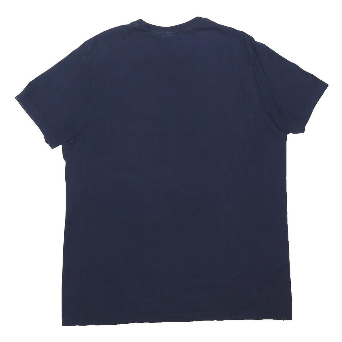 ADIDAS Mens Navy Blue Logo T-Shirt L Short Sleeve Crew Neck Cotton Blend