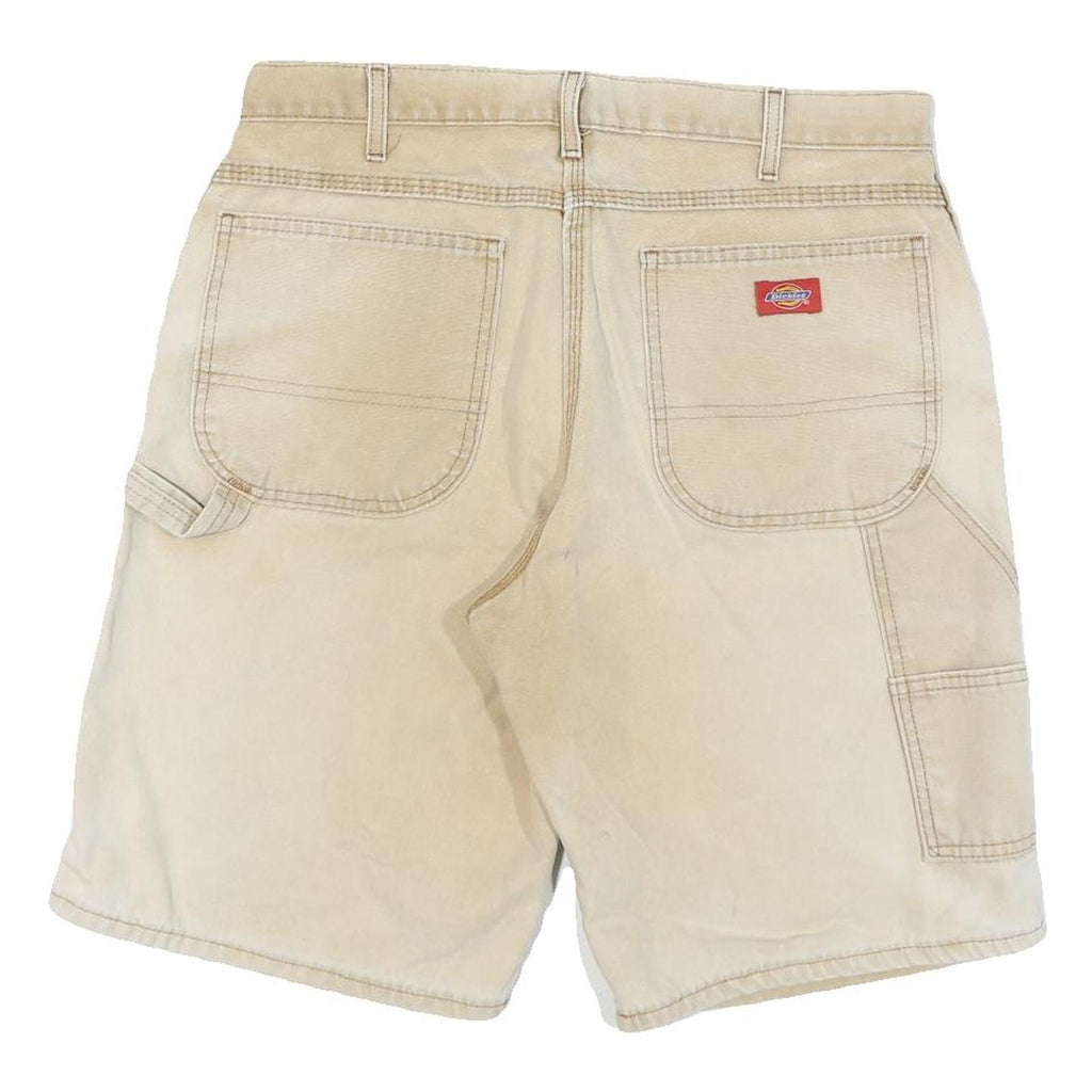 DICKIES Mens Shorts Beige Casual Cotton Blend L W34 Workwear Utility
