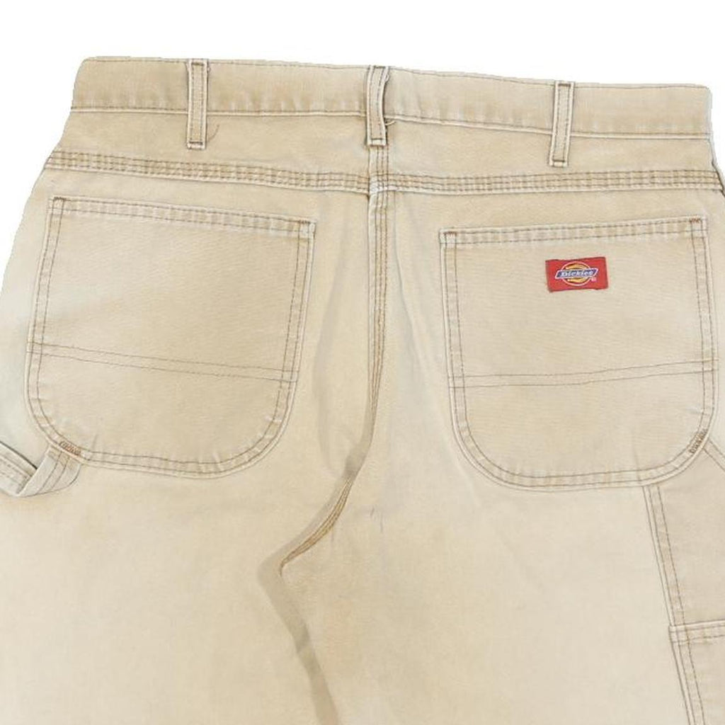 DICKIES Mens Shorts Beige Casual Cotton Blend L W34 Workwear Utility
