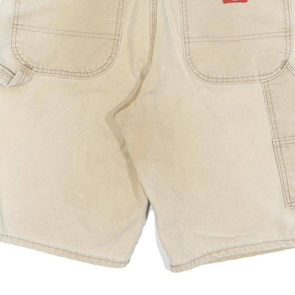 DICKIES Mens Shorts Beige Casual Cotton Blend L W34 Workwear Utility