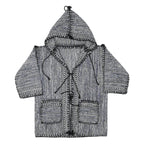 Womens Blue Hooded Cotton Blend Outdoor Jacket XS Drawstring Plain Relaxed Fit