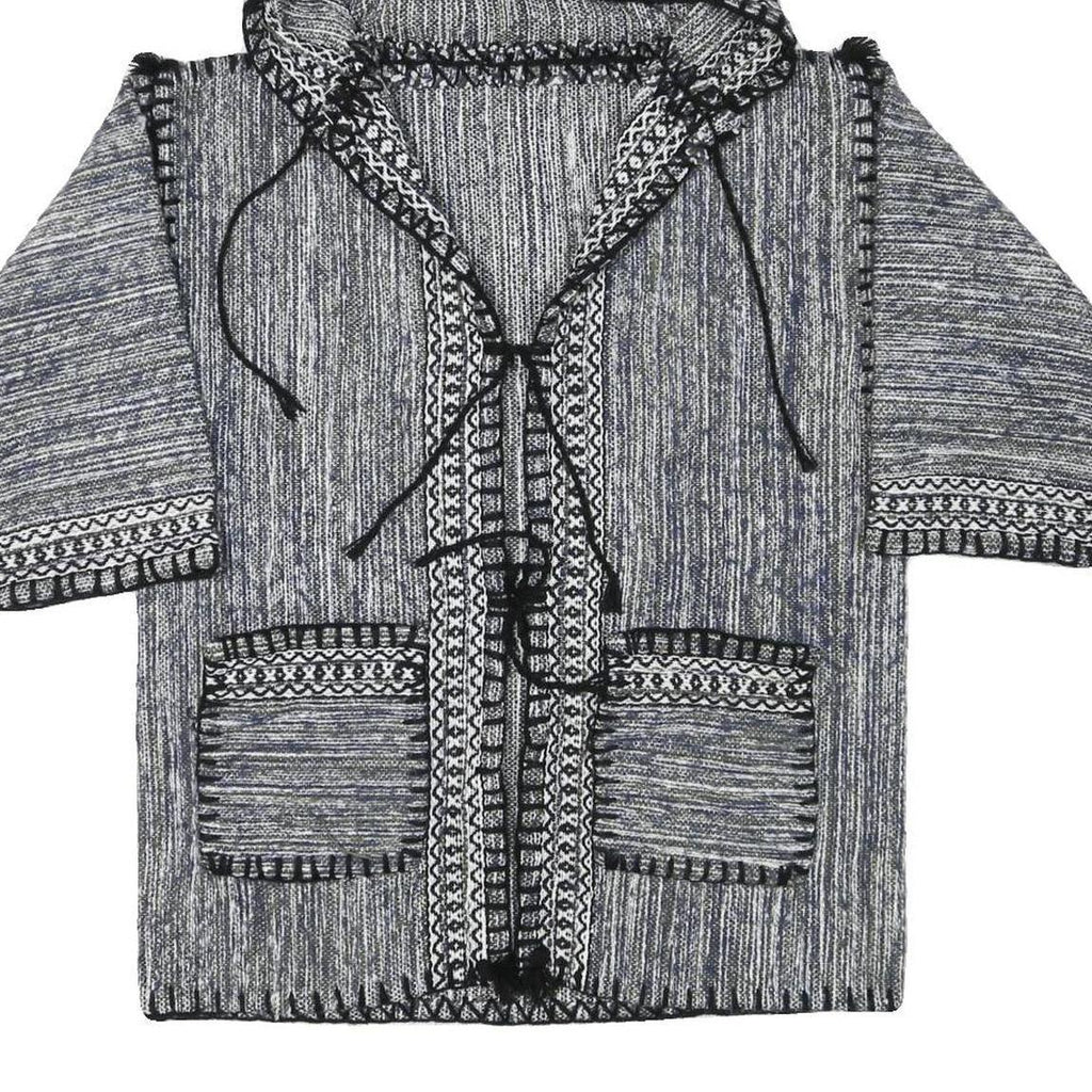 Womens Blue Hooded Cotton Blend Outdoor Jacket XS Drawstring Plain Relaxed Fit