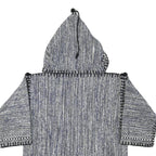 Womens Blue Hooded Cotton Blend Outdoor Jacket XS Drawstring Plain Relaxed Fit