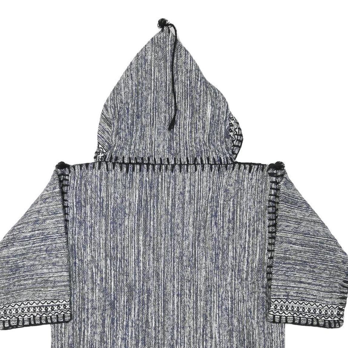 Womens Blue Hooded Cotton Blend Outdoor Jacket XS Drawstring Plain Relaxed Fit