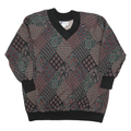 TOP NOTCH Womens Multicolour Abstract Pattern V-Neck XS Jumper Sweater