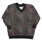 TOP NOTCH Womens Multicolour Abstract Pattern V-Neck XS Jumper Sweater