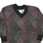 TOP NOTCH Womens Multicolour Abstract Pattern V-Neck XS Jumper Sweater