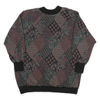 TOP NOTCH Womens Multicolour Abstract Pattern V-Neck XS Jumper Sweater