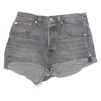 LEVI'S Cut Off 501 Womens Denim Shorts Black S W28