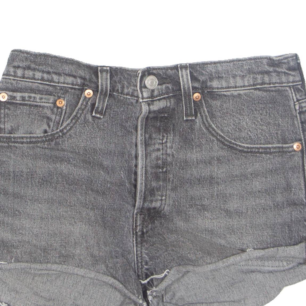 LEVI'S Cut Off 501 Womens Denim Shorts Black S W28