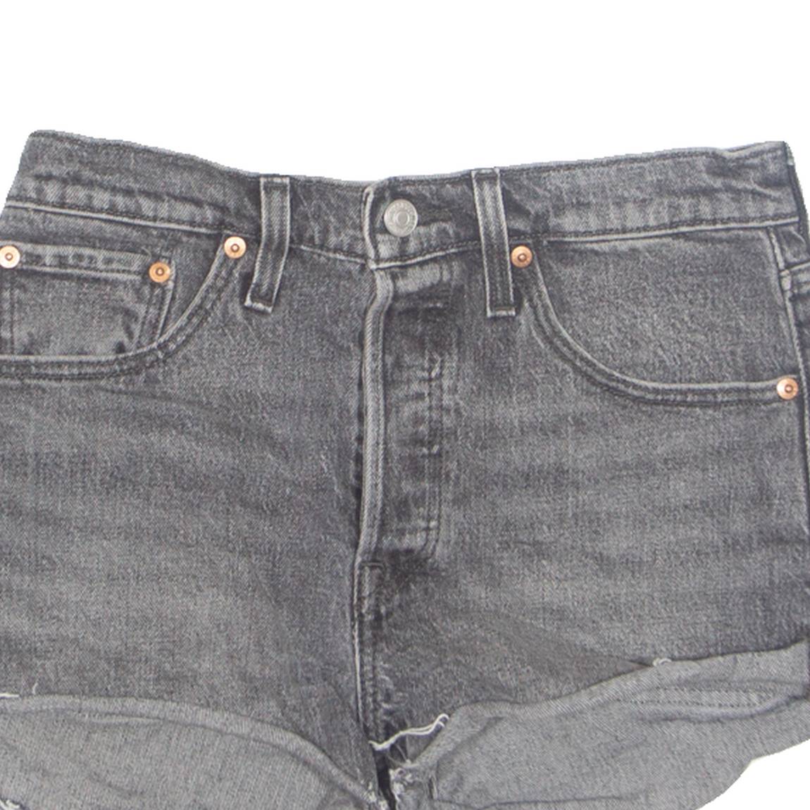 LEVI'S Cut Off 501 Womens Denim Shorts Black S W28