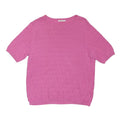 TU Womens Pink Short Sleeve Crew Neck Textured Cotton Blend Top UK 14