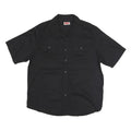 WRANGLER Mens Black Cotton Shirt L Short Sleeve Button Pocket Casual