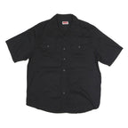 WRANGLER Mens Black Cotton Shirt L Short Sleeve Button Pocket Casual
