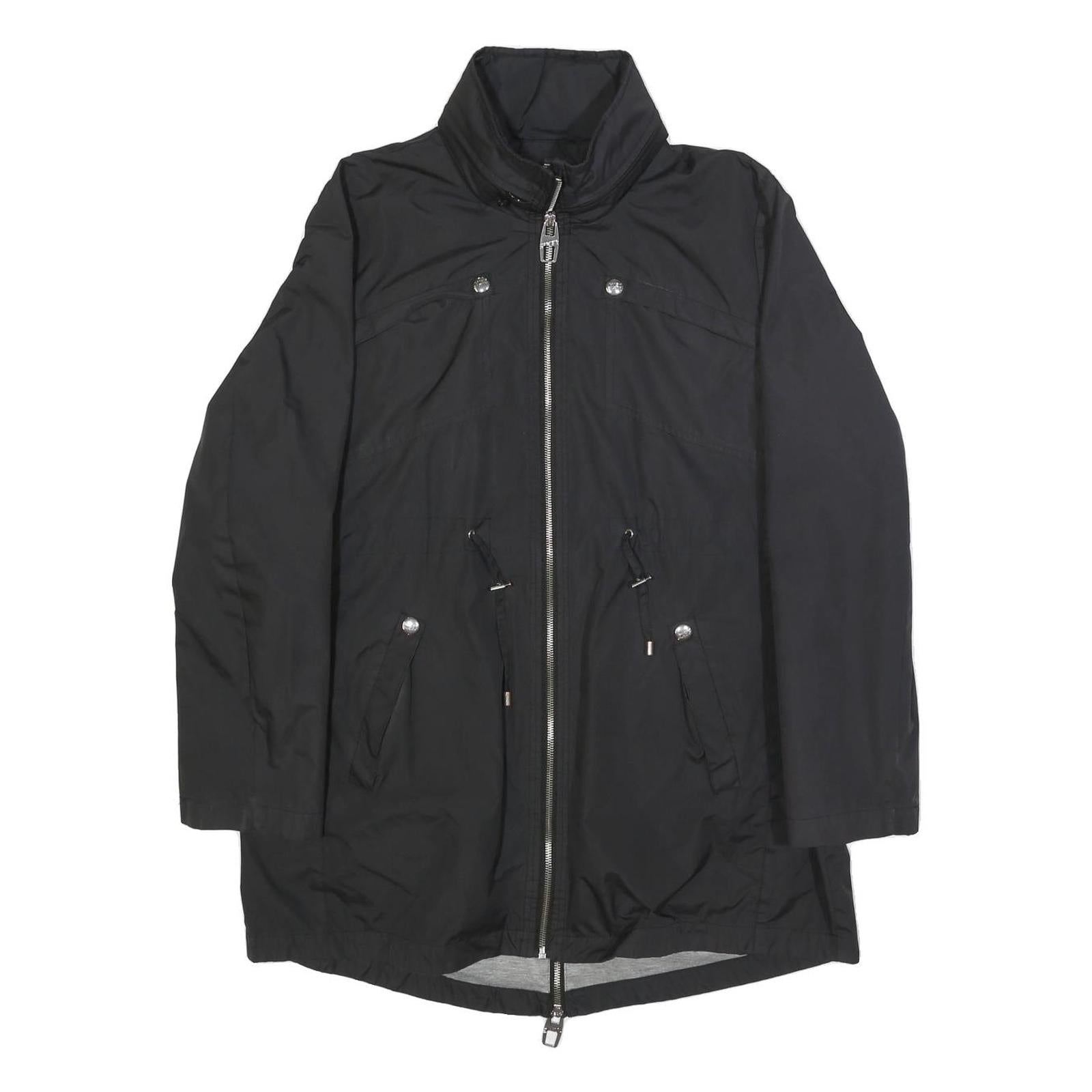 MISS SIXTY Womens Black Jacket L Polyester Zip Plain Stylish Casual