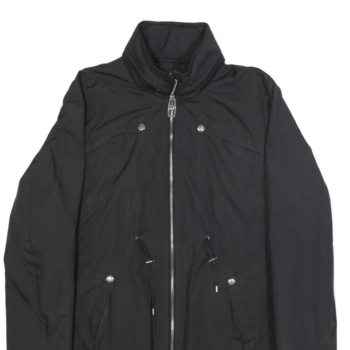 MISS SIXTY Womens Black Jacket L Polyester Zip Plain Stylish Casual