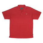 NIKE Mens Red Polo Shirt L Cotton Blend Basic Short Sleeve Nike Swoosh