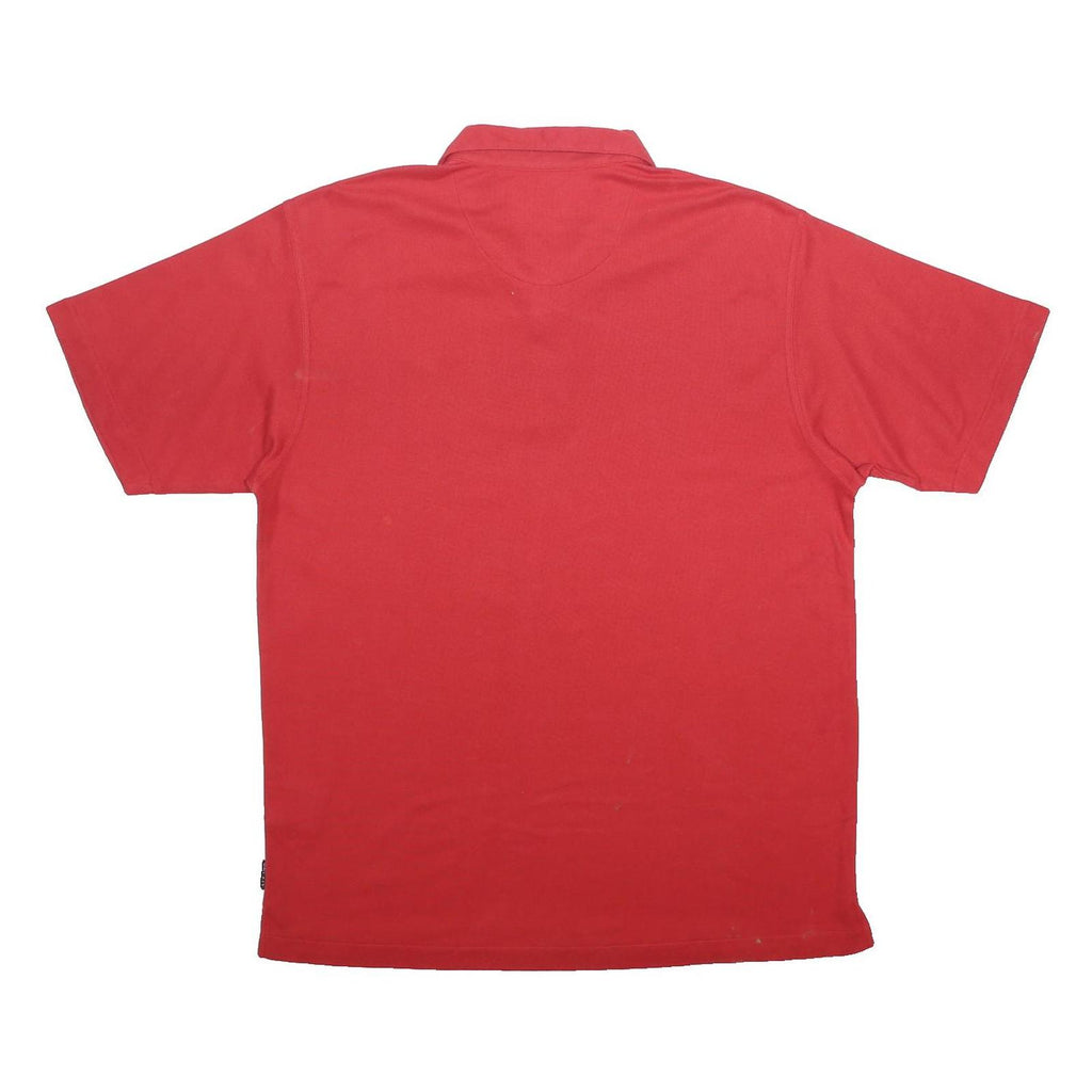 NIKE Mens Red Polo Shirt L Cotton Blend Basic Short Sleeve Nike Swoosh