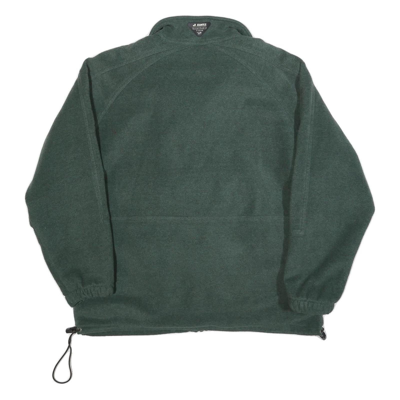 JEANTEX Mens Green Polyester Blend Jacket M Zip Plain Outdoor Casual