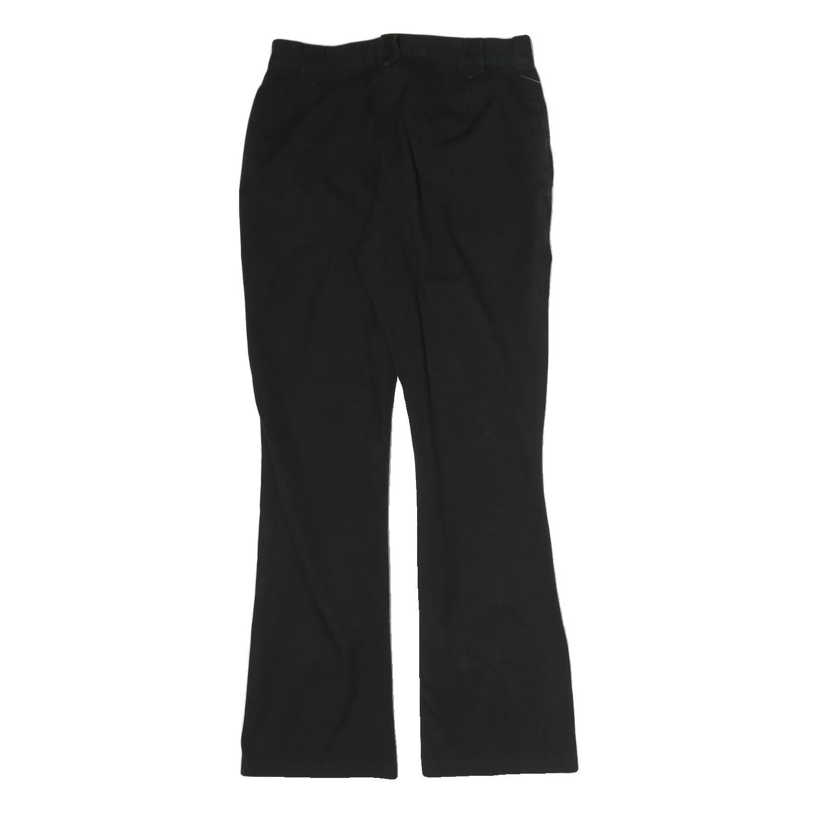 LAUREN RALPH LAUREN Womens Cotton Black Regular Fit Straight Trousers W28 L28