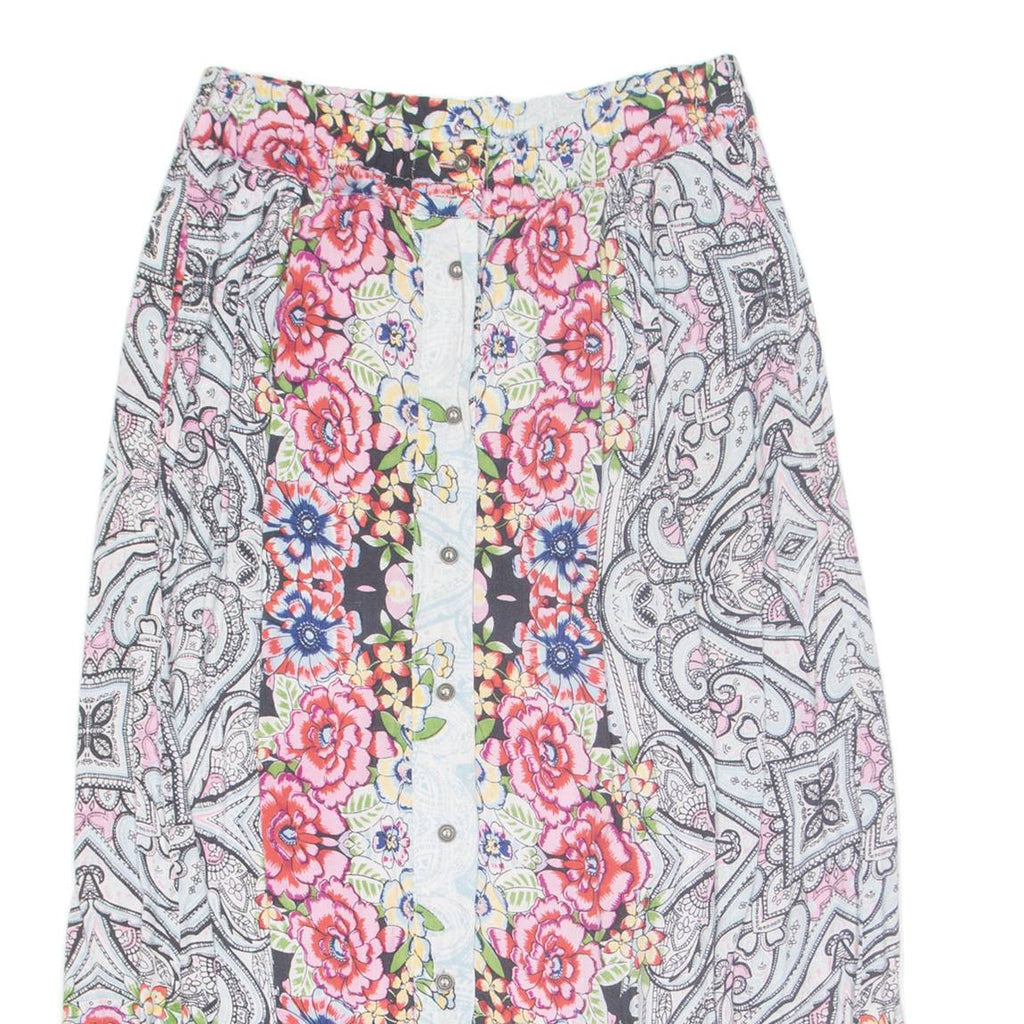 GYPSY LOVE Womens A-Line Skirt Cream Midi Crazy Pattern M